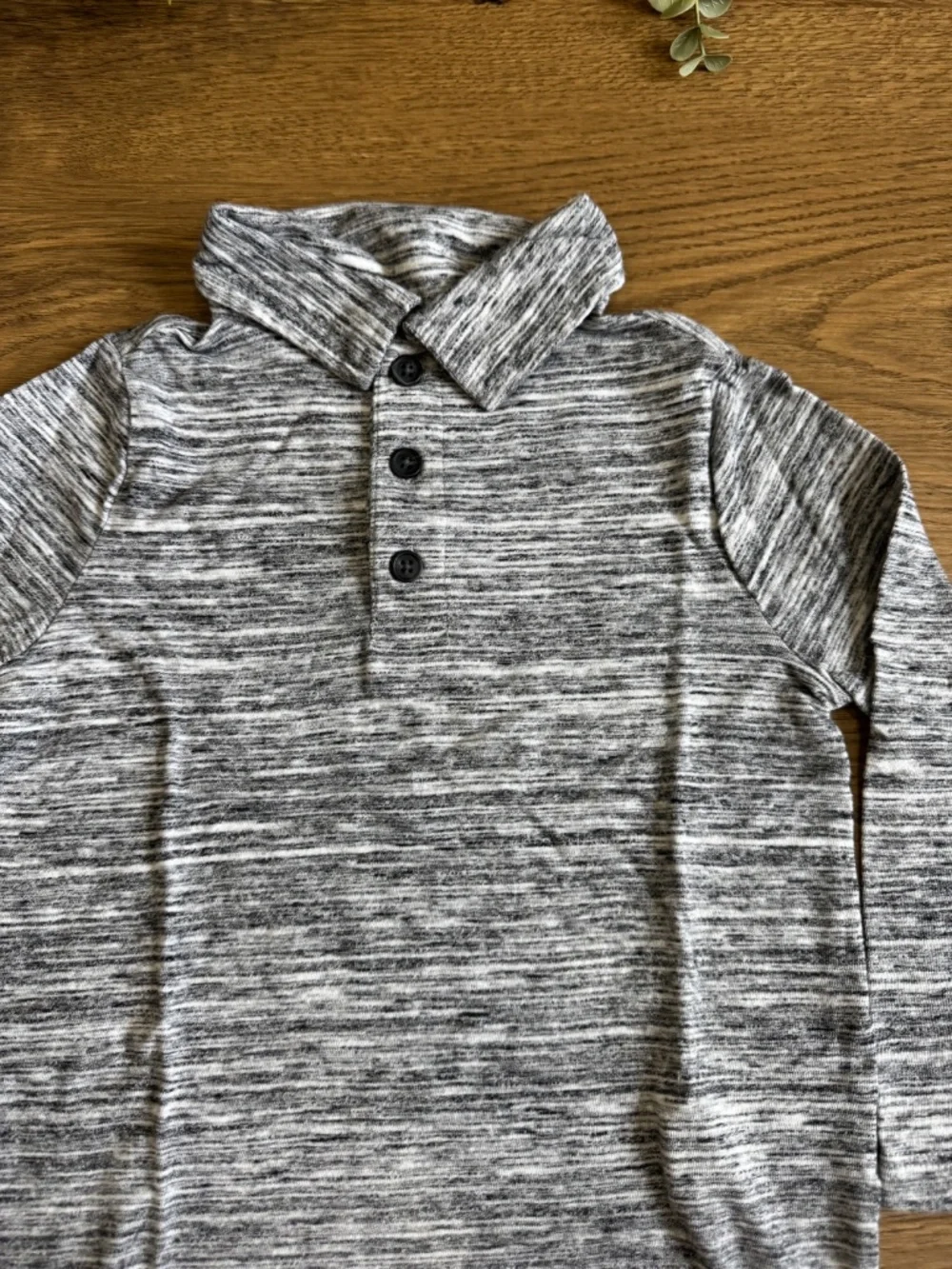 Old Navy Boys 2T Gray Marled Long Sleeve Polo Shirt